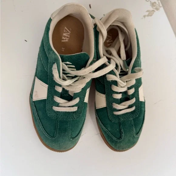 Zara kids green fashion sneaker leather EU 31 US 13 - Picture 4 of 5